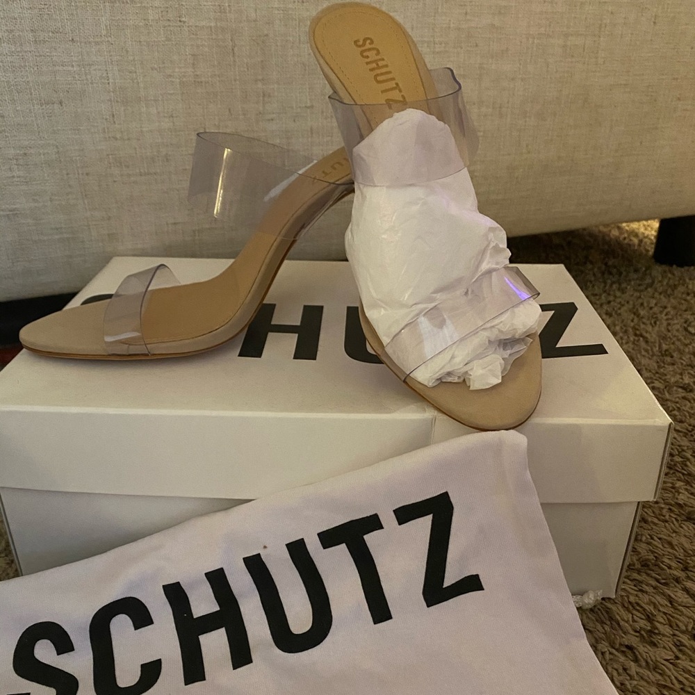 SCHUTZ
Women's Ariella Clear Strap High-Heel Slide